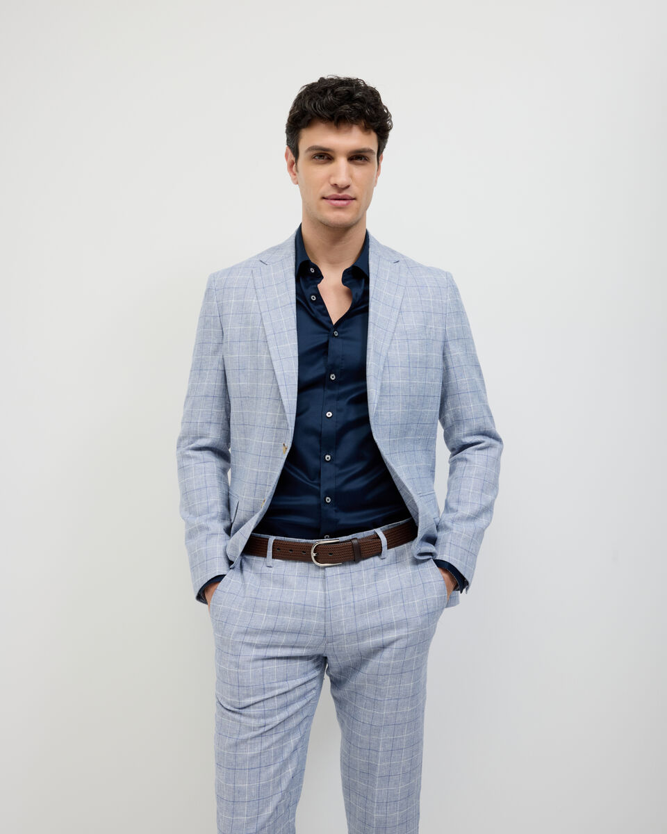 Windowpane Check Tailored Jacket, Blue, hi-res